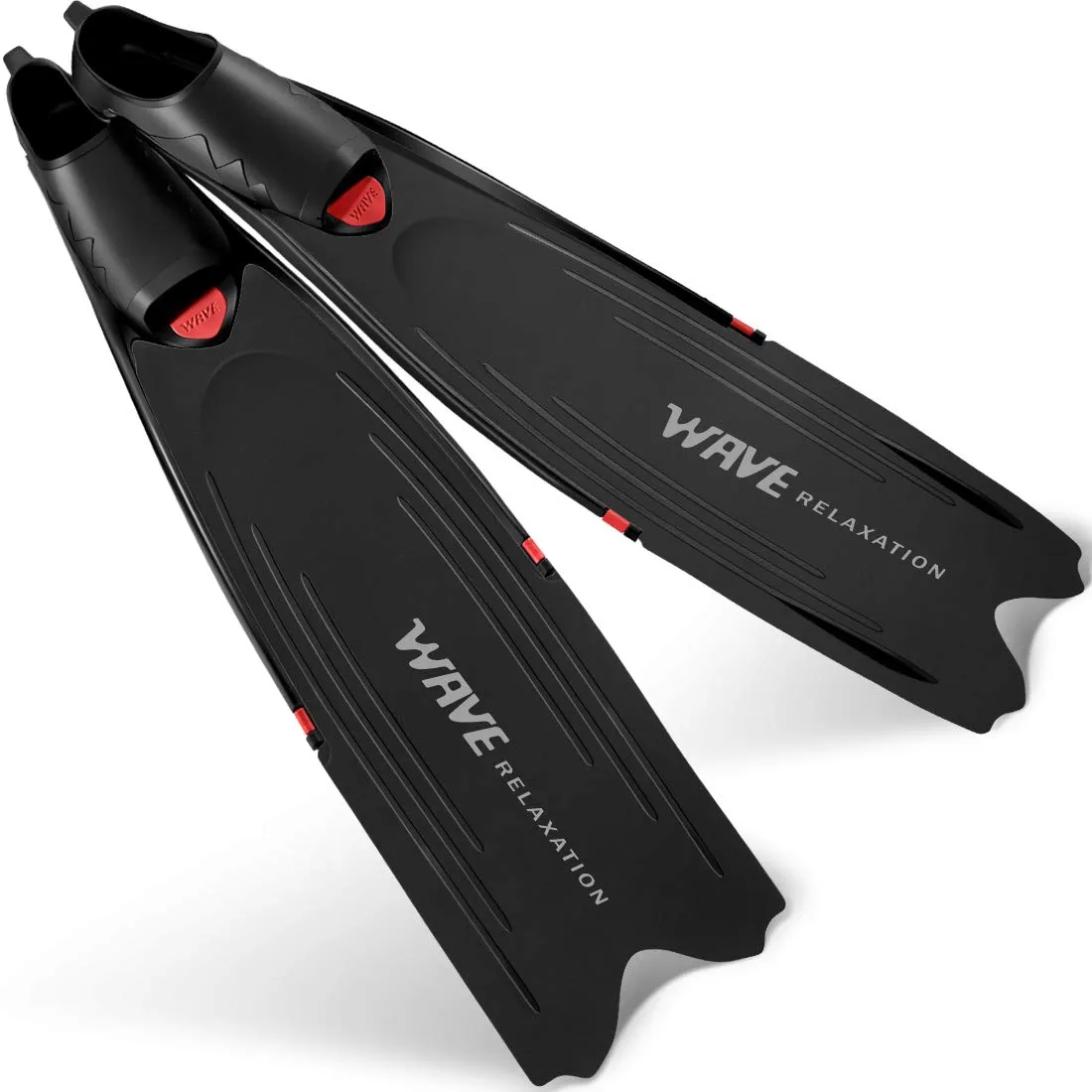 Long-blade open-heel freediving fin