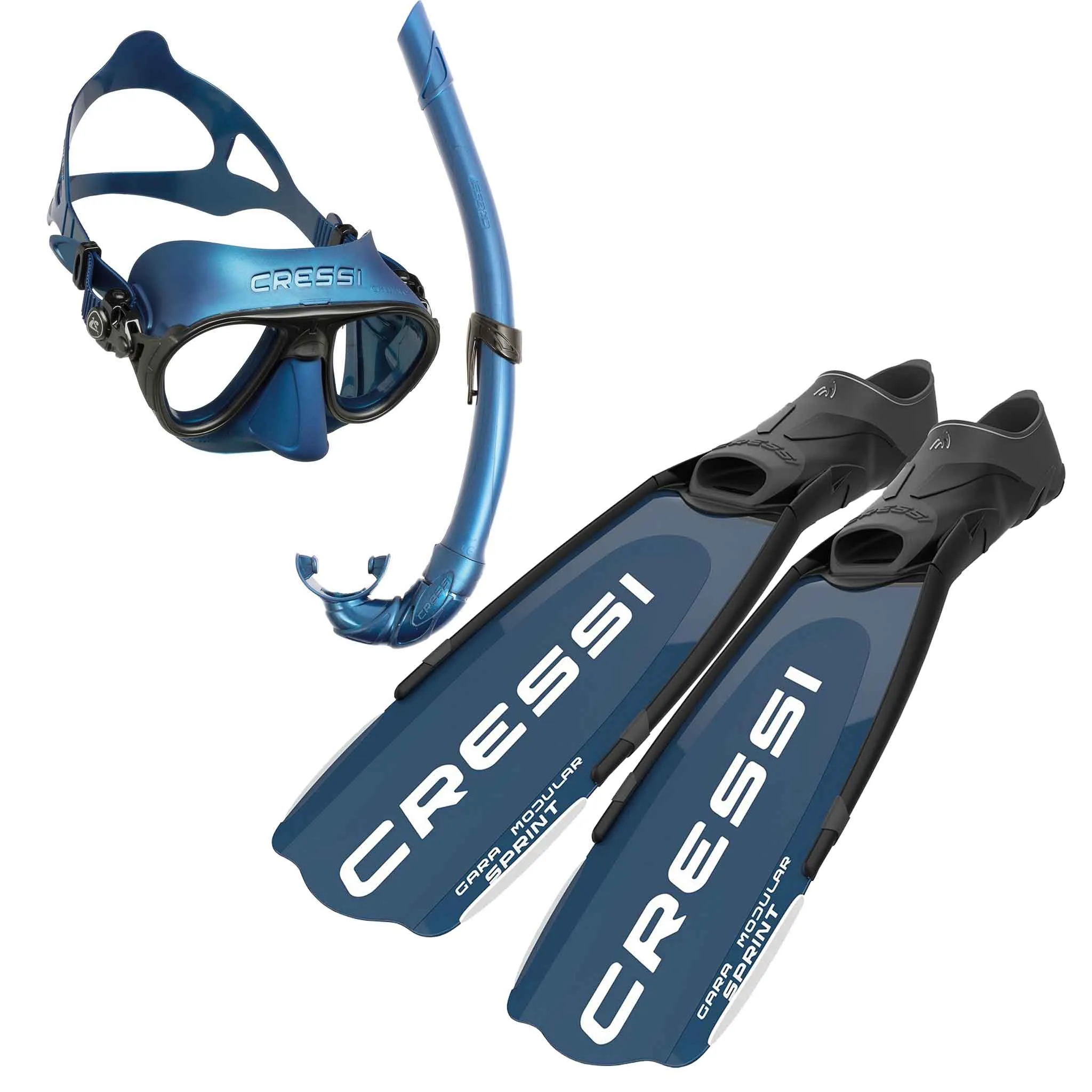 Cressi Calibro freediving mask and snorkel set