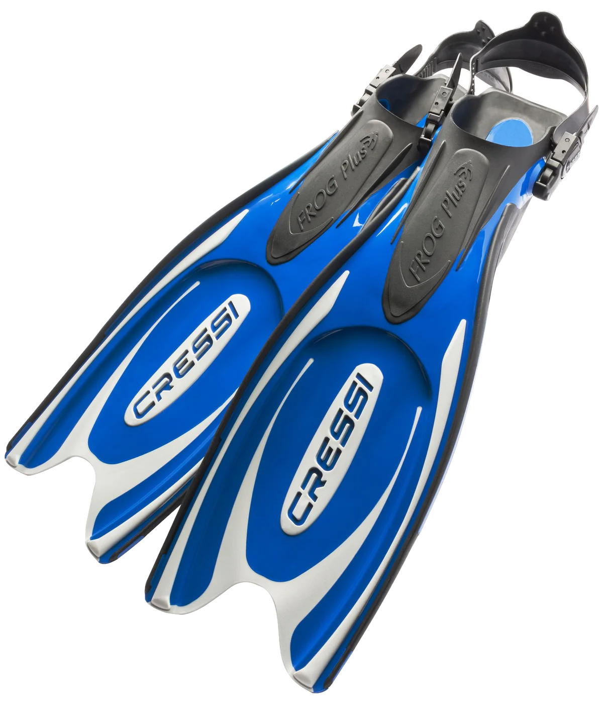 Open-heel frog-style scuba diving fins