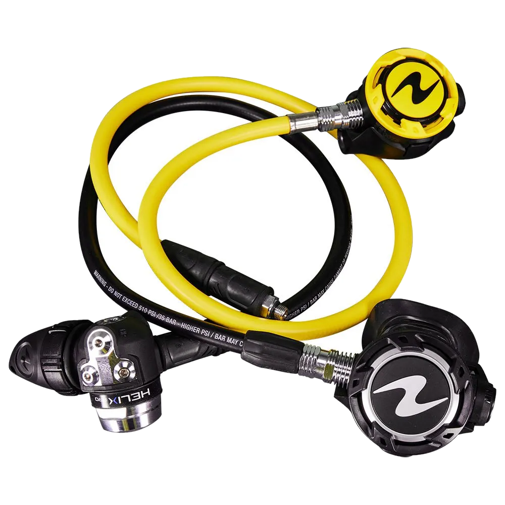 Aqualung diving regulator first and second stage