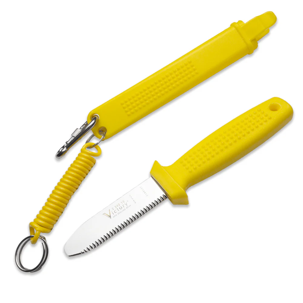 Diving knife with harness sheath and operational dive accessories