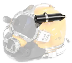 Kirby Morgan helmet with mounted camera